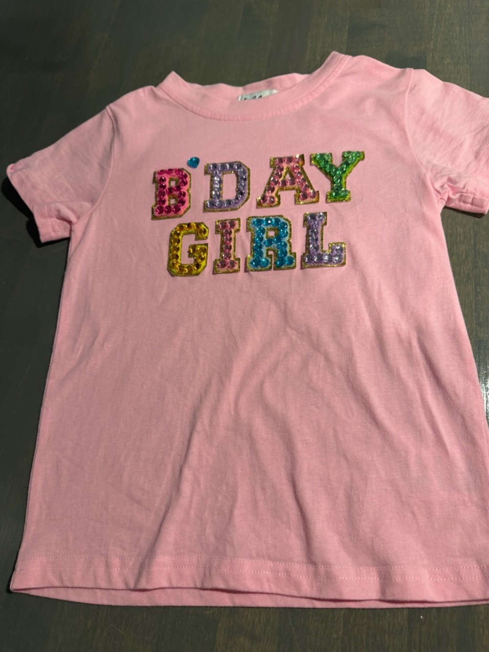 Lola + The Boys Pink Sequin 'BDAY GIRL' Short Sleeve Tee